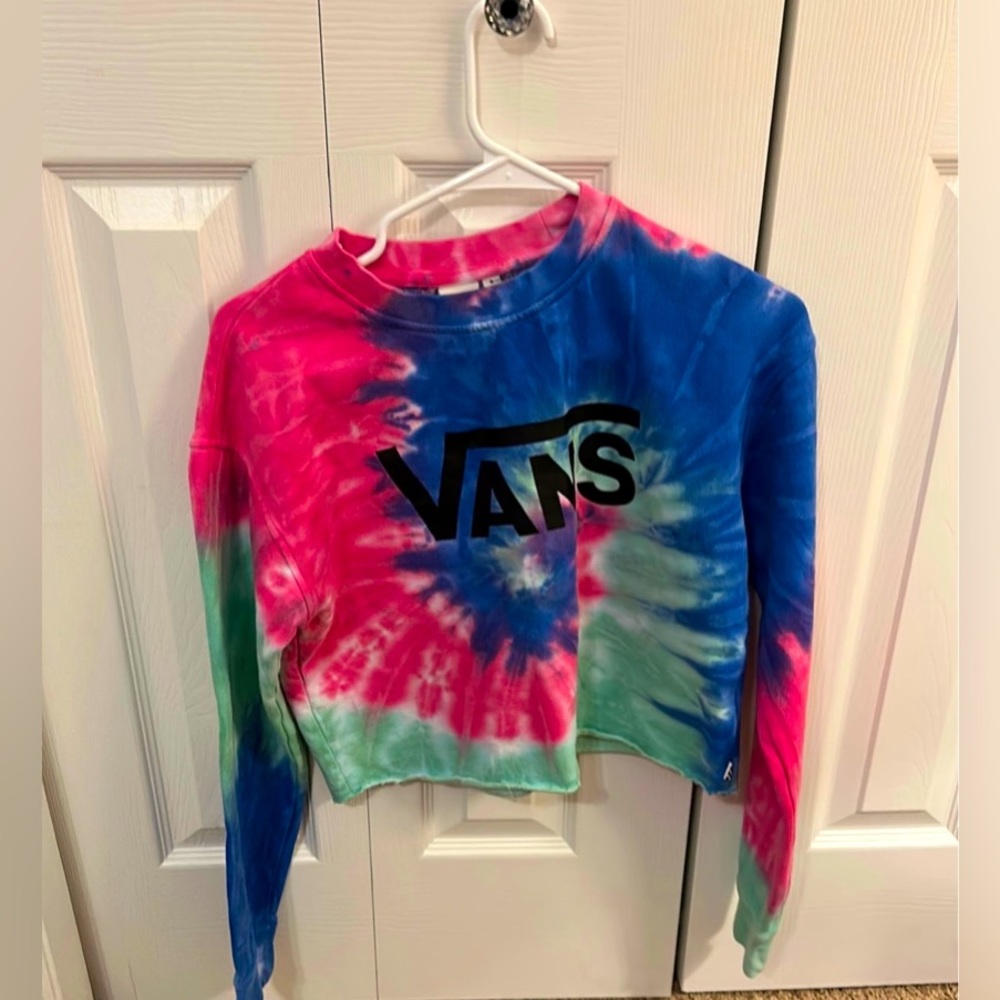 Vans cropped tie die sweatshirt